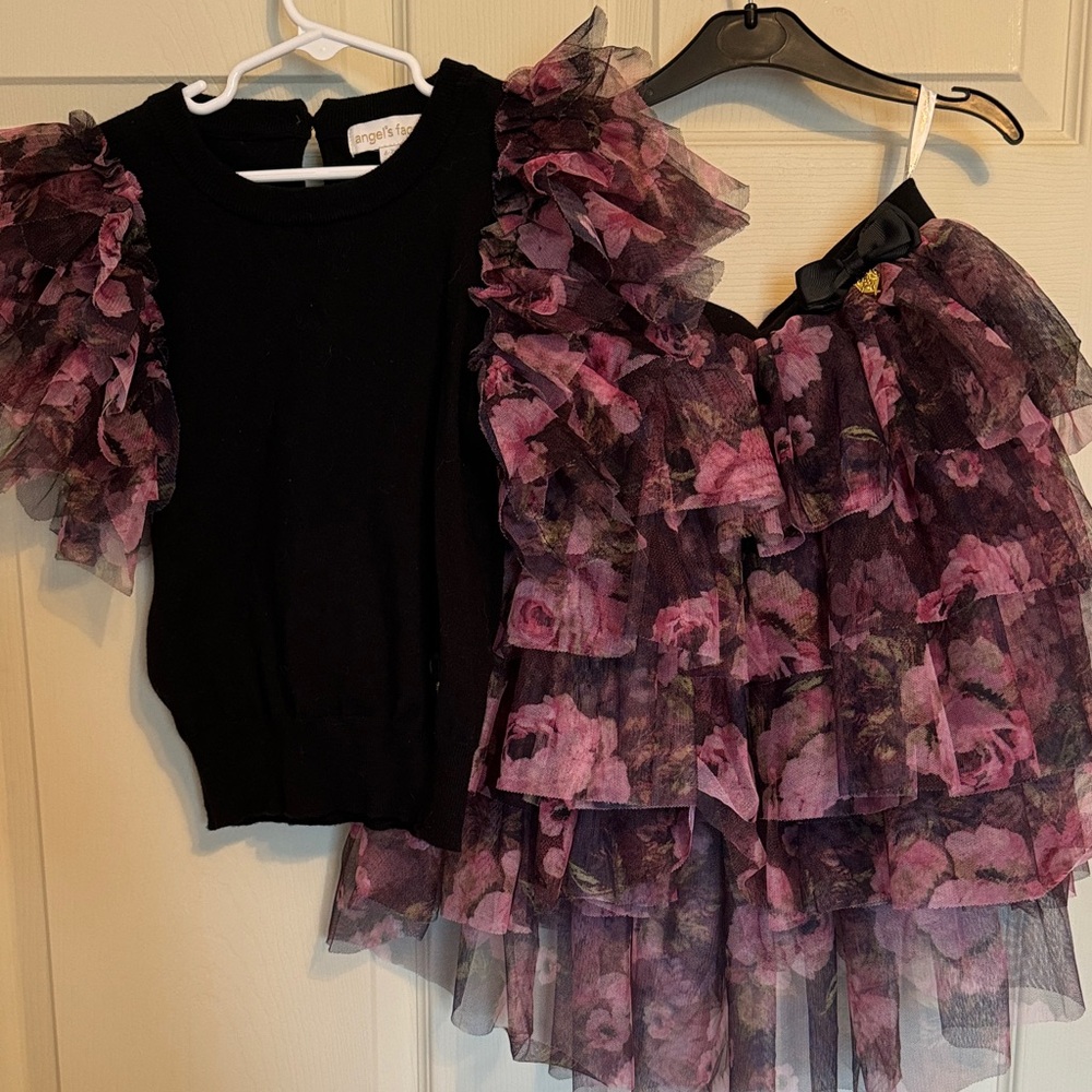 Black and Pink Kids Matching Set